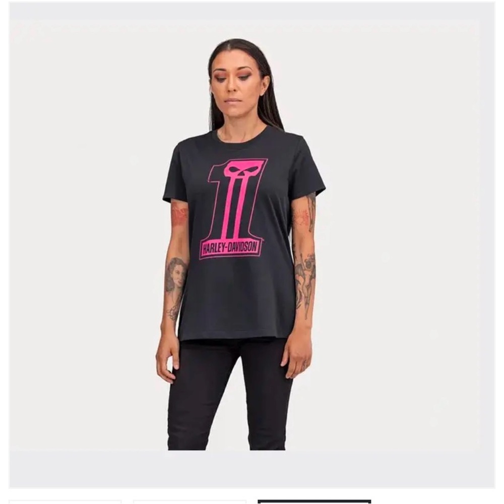 Women’s #1 Skull Graphic Harley Davidson tee
